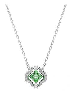 Una Angelic pendant Mixed cuts Rhodium plated in Green