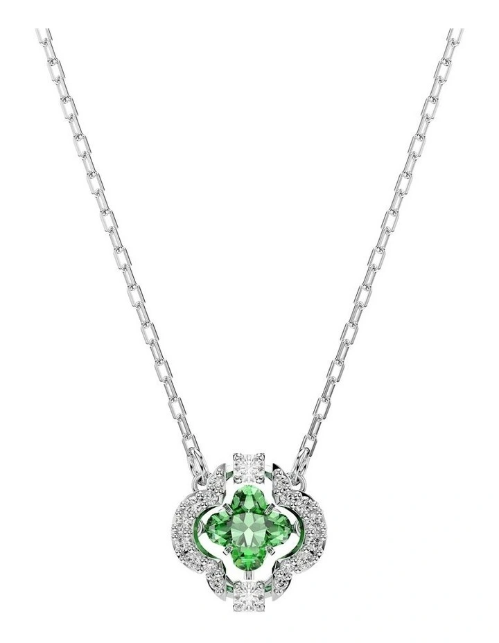 Una Angelic pendant Mixed cuts Rhodium plated in Green image 1