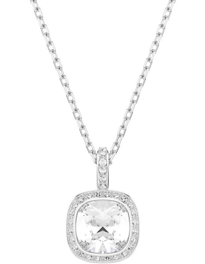 Una Angelic pendant Cushion cut Rhodium plated in White image 1