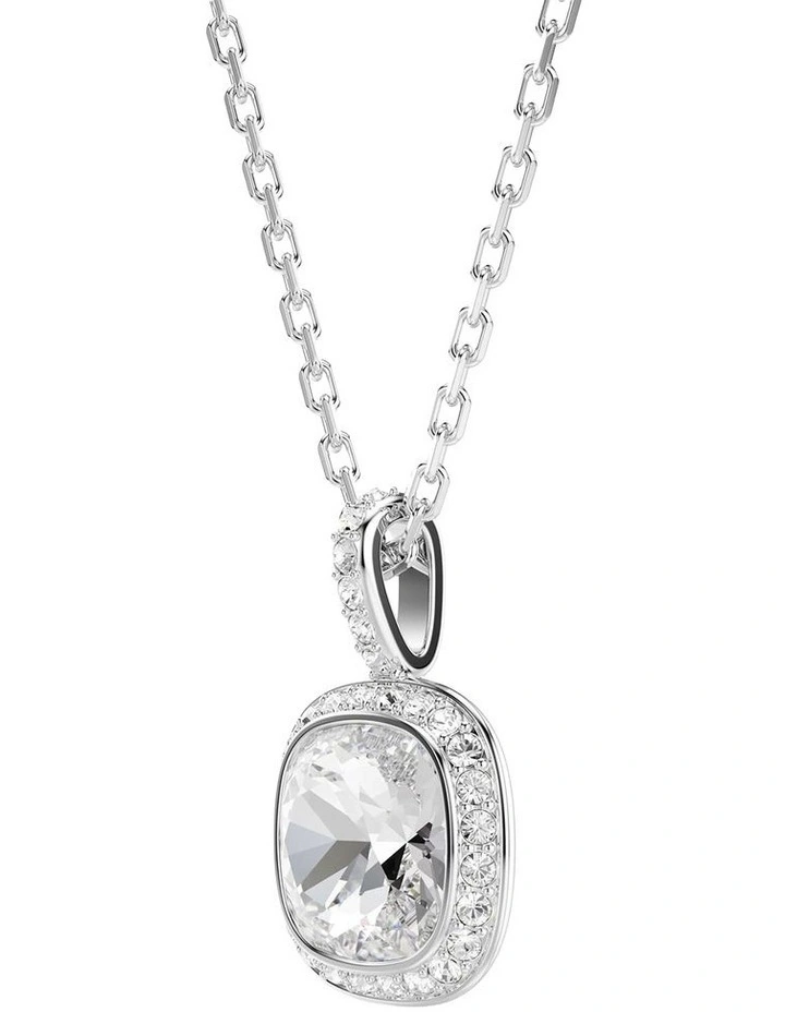 Una Angelic pendant Cushion cut Rhodium plated in White image 3