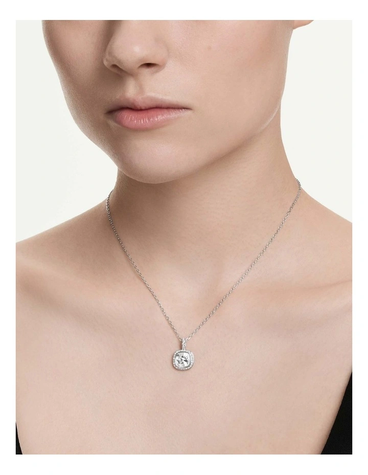 Una Angelic pendant Cushion cut Rhodium plated in White image 6