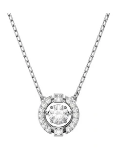 Una necklace Round cut Rhodium plated in White