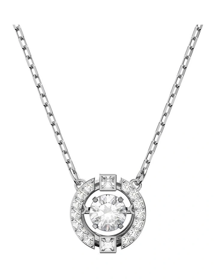Una necklace Round cut Rhodium plated in White image 1