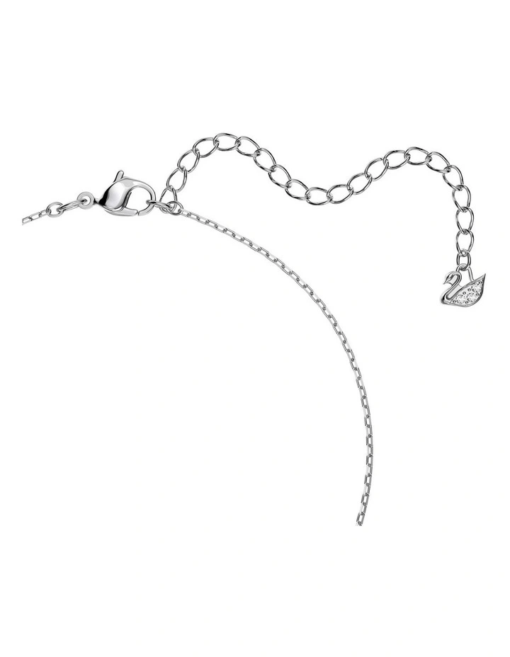 Una necklace Round cut Rhodium plated in White image 3