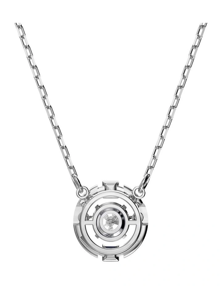 Una necklace Round cut Rhodium plated in White image 4