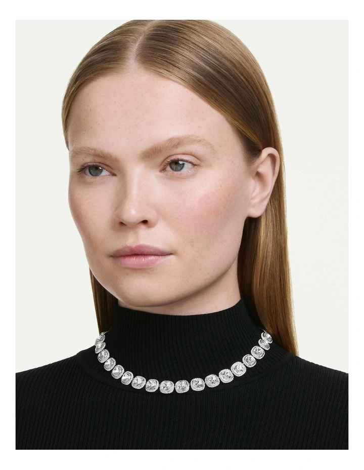 Una Angelic necklace Cushion cut Rhodium plated in White image 5
