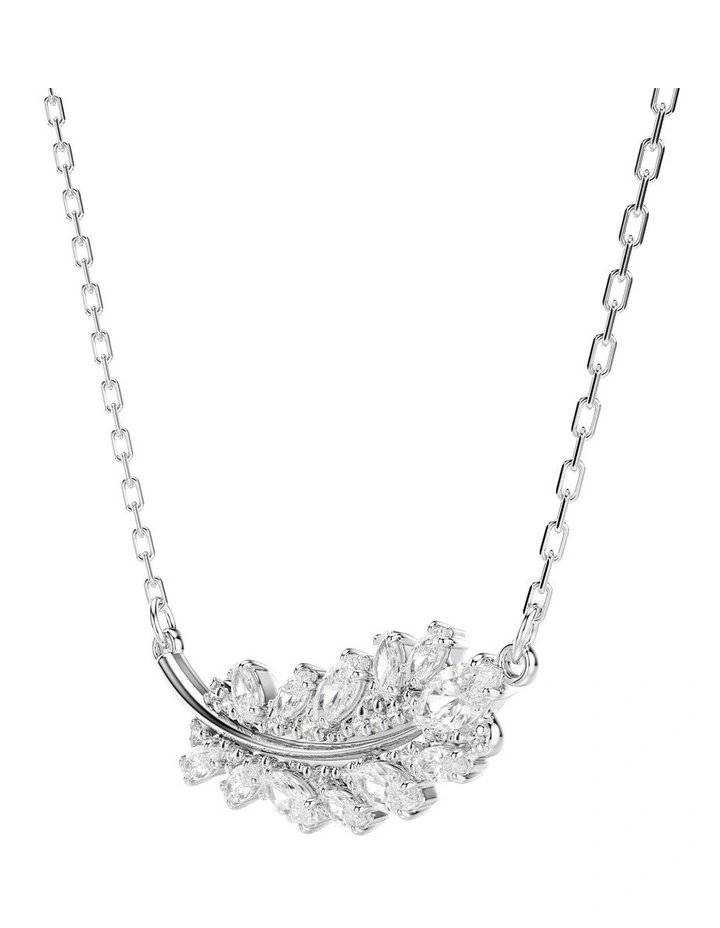 Vienna pendant Mixed cuts Feather Rhodium plated in White image 3