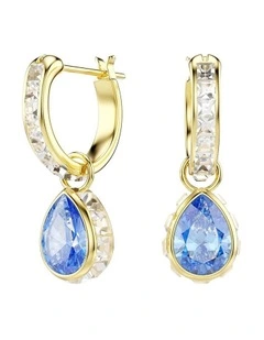 Chroma drop earrings Pear cut 18K gold finish in Blue