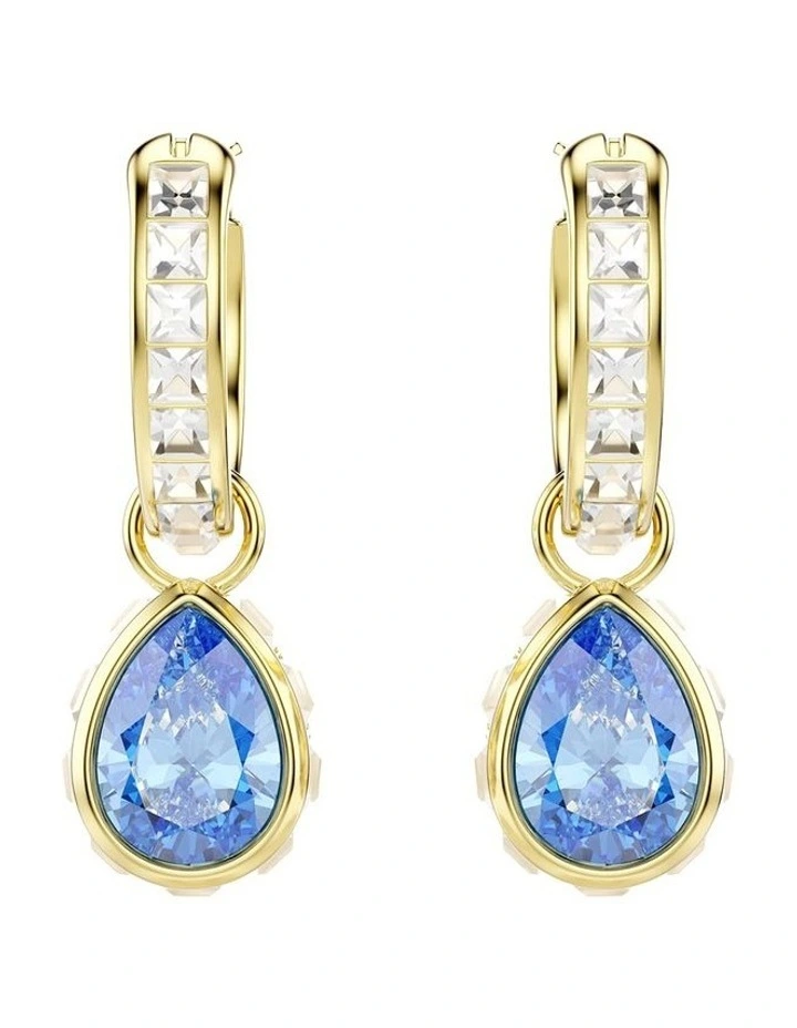 Chroma drop earrings Pear cut 18K gold finish in Blue image 2