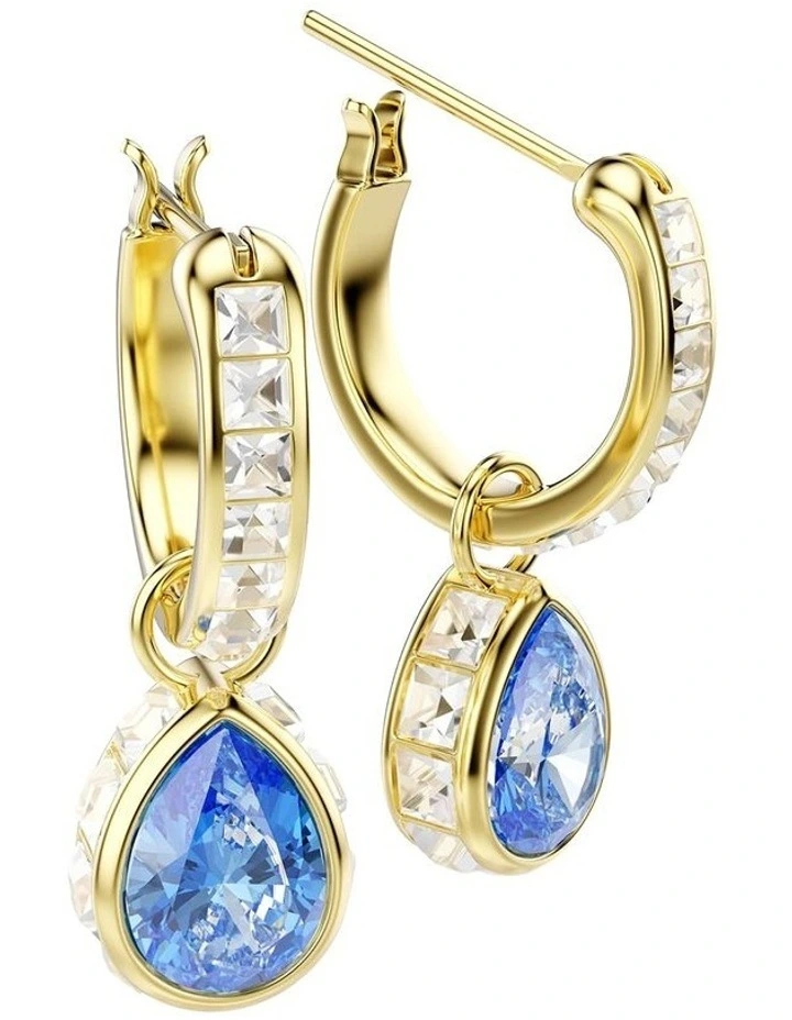 Chroma drop earrings Pear cut 18K gold finish in Blue image 3
