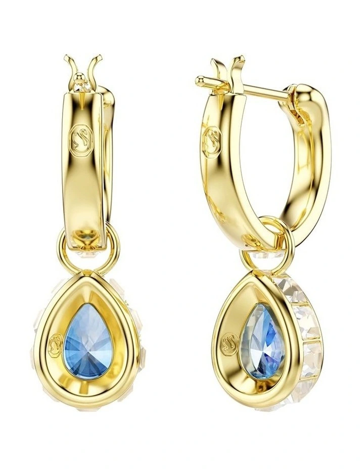 Chroma drop earrings Pear cut 18K gold finish in Blue image 4