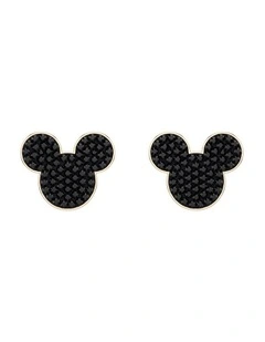 Mickey & Minnie stud earrings 18K rose gold finish in Black