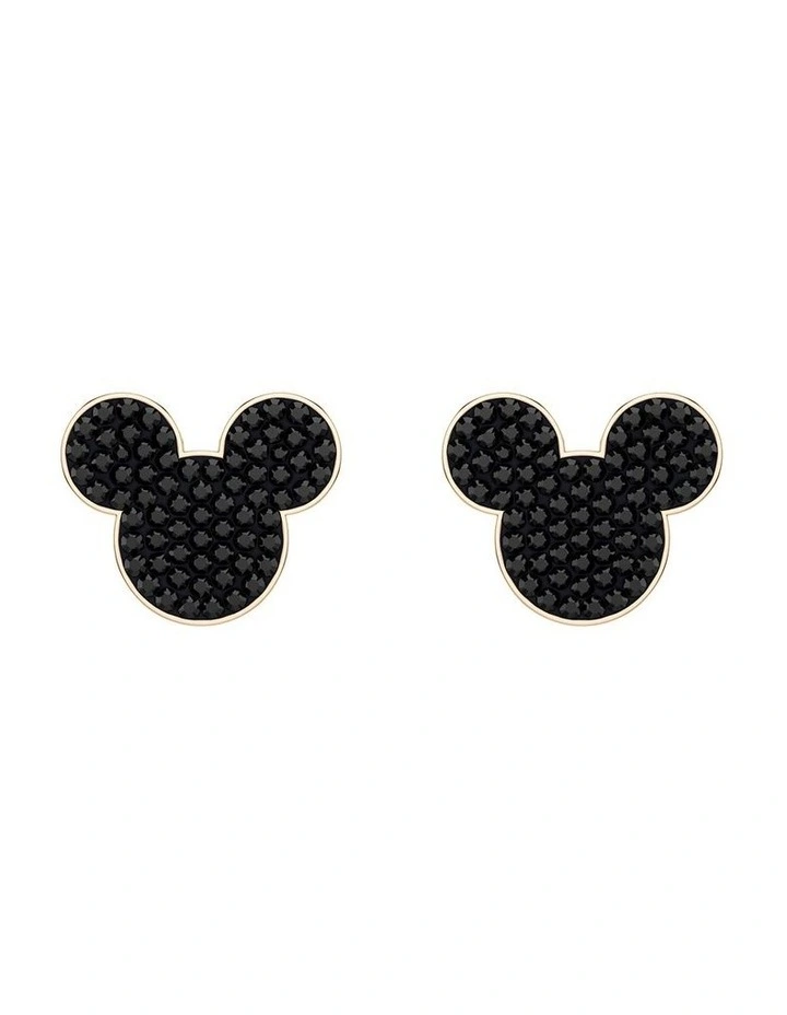 Mickey & Minnie stud earrings 18K rose gold finish in Black image 1
