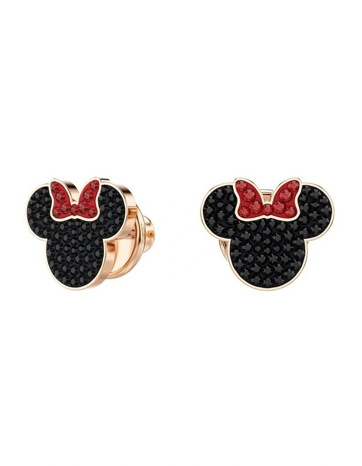 Mickey & Minnie stud earrings 18K rose gold finish in Multicoloured image 2