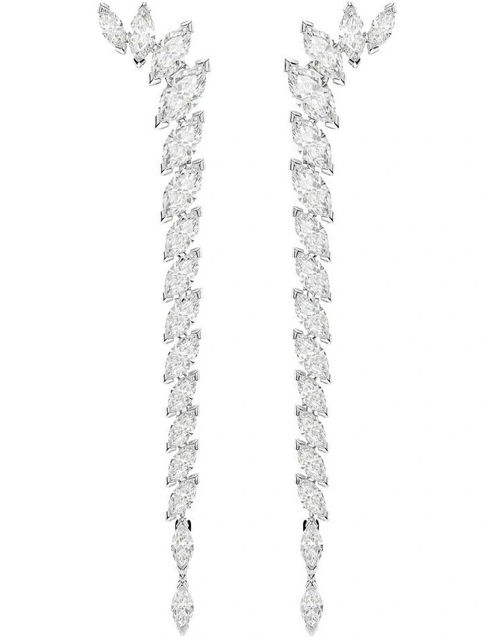 Mesmera earrings Marquise cut Rhodium plated in White image 1