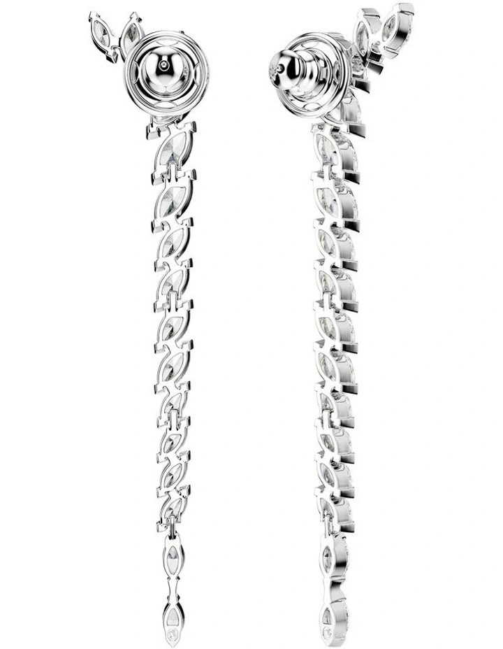 Mesmera earrings Marquise cut Rhodium plated in White image 4