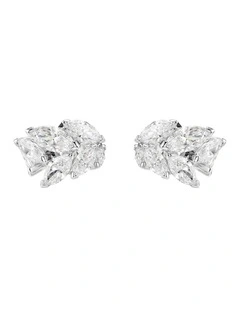 Mesmera ear cuffs Marquise cut Rhodium plated in White