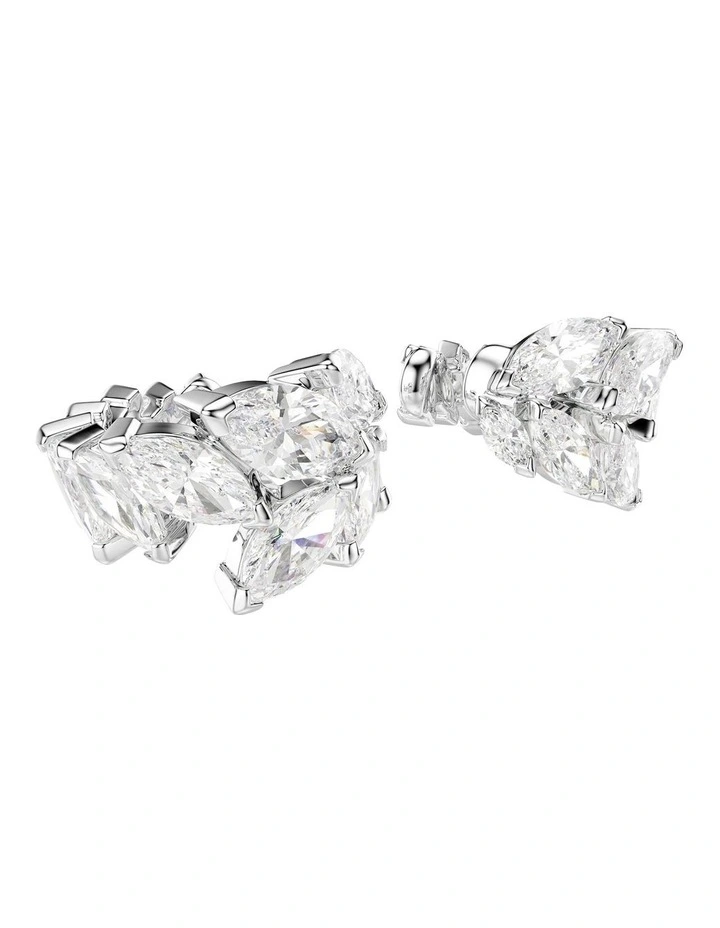 Mesmera ear cuffs Marquise cut Rhodium plated in White image 3