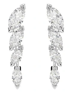 Mesmera earrings Marquise cut Rhodium plated in White