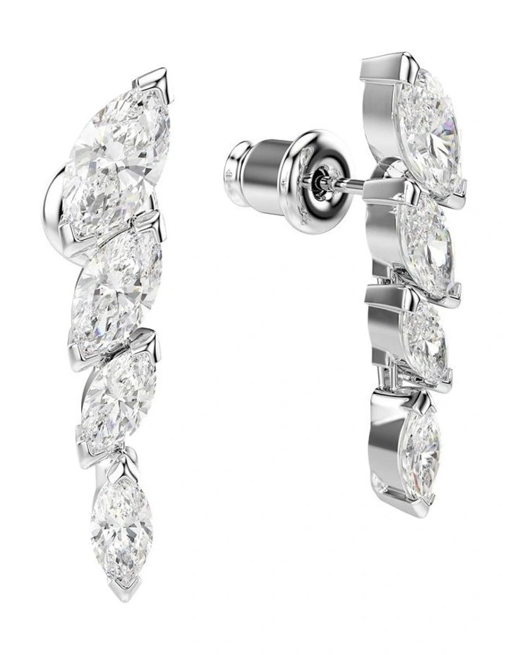 Mesmera earrings Marquise cut Rhodium plated in White image 3