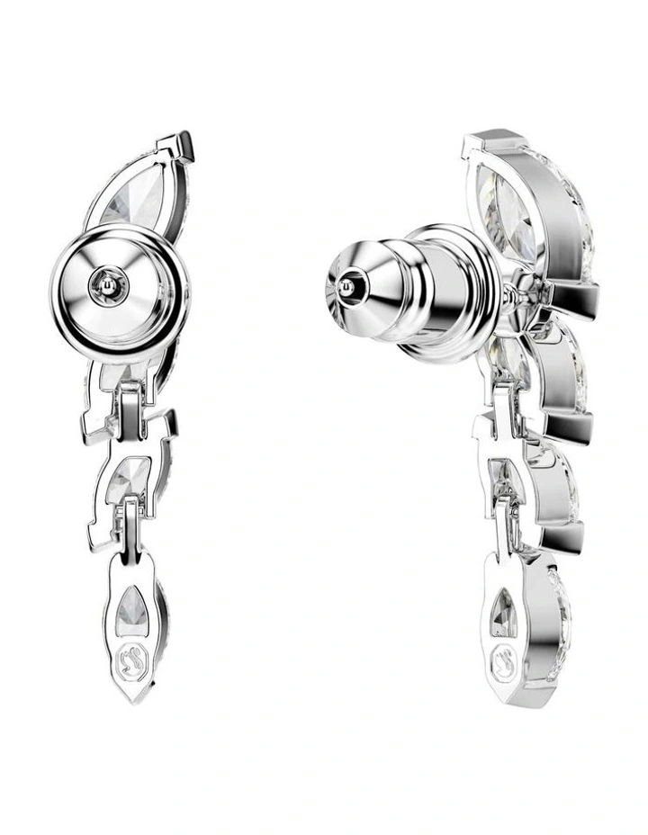 Mesmera earrings Marquise cut Rhodium plated in White image 4