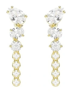 Mesmera drop earrings Mixed cuts 18K gold finish in White
