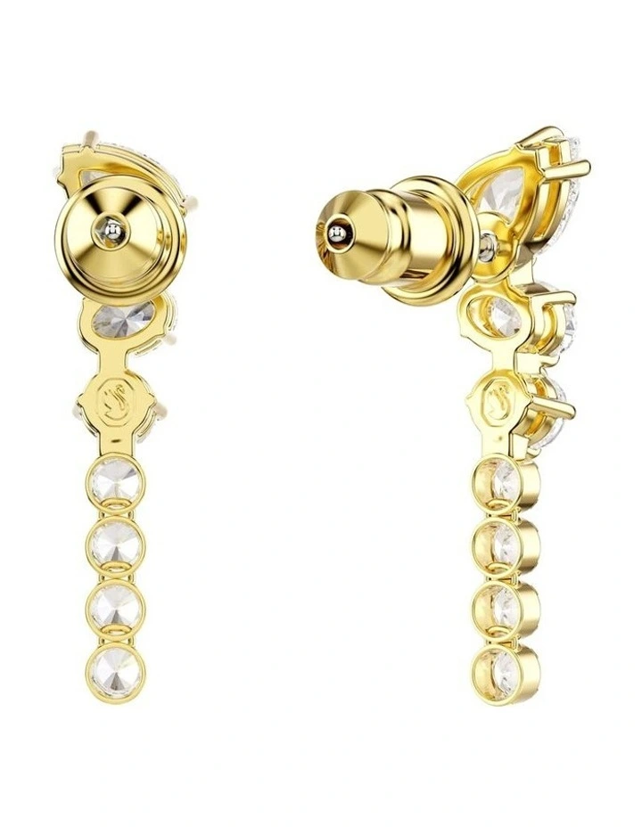 Mesmera drop earrings Mixed cuts 18K gold finish in White image 4