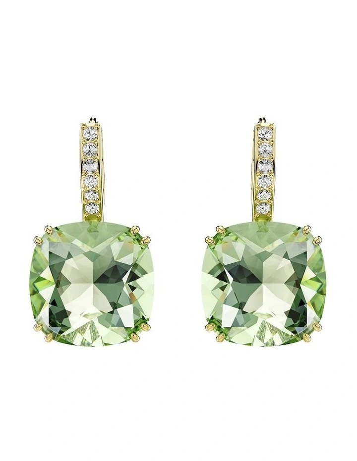 Millenia drop earrings Cushion cut 18K gold finish in Green image 2