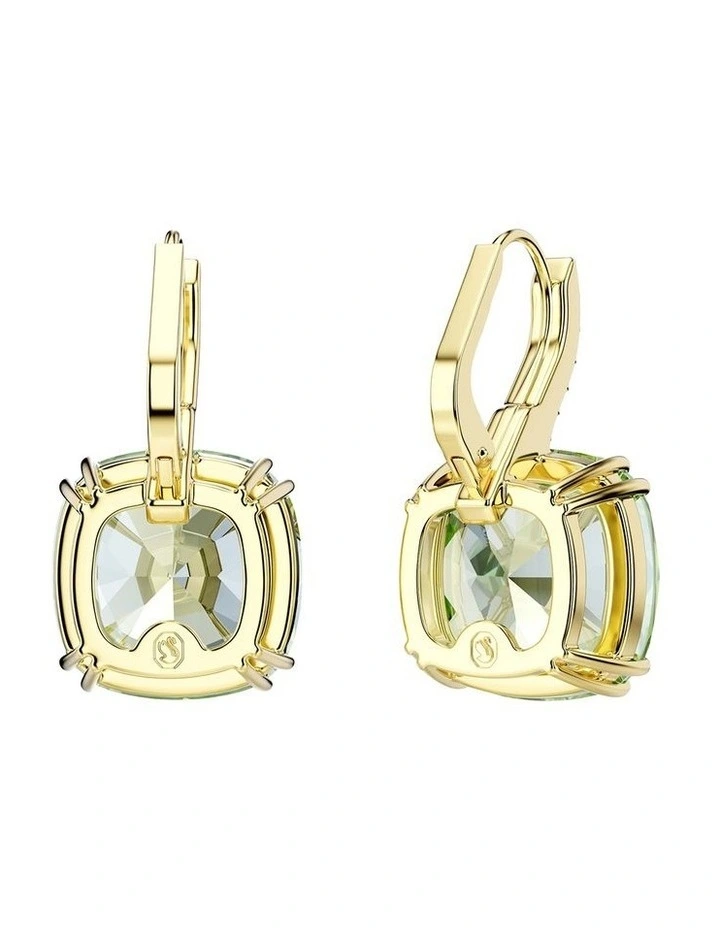 Millenia drop earrings Cushion cut 18K gold finish in Green image 4
