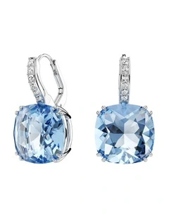 Millenia drop earrings Cushion cut Rhodium plated in Blue