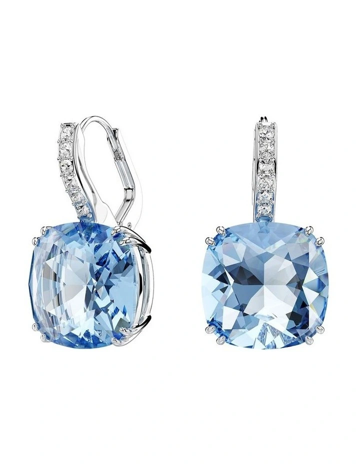 Millenia drop earrings Cushion cut Rhodium plated in Blue image 1
