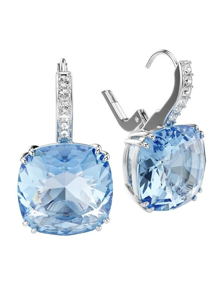 Millenia drop earrings Cushion cut Rhodium plated in Blue image 3