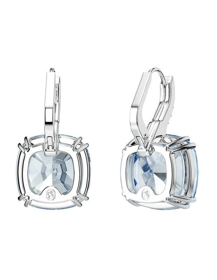 Millenia drop earrings Cushion cut Rhodium plated in Blue image 4