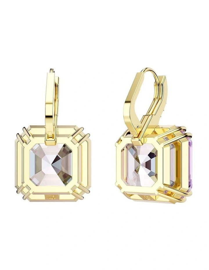 Millenia drop earrings Square cut 18K gold finish in Purple image 4