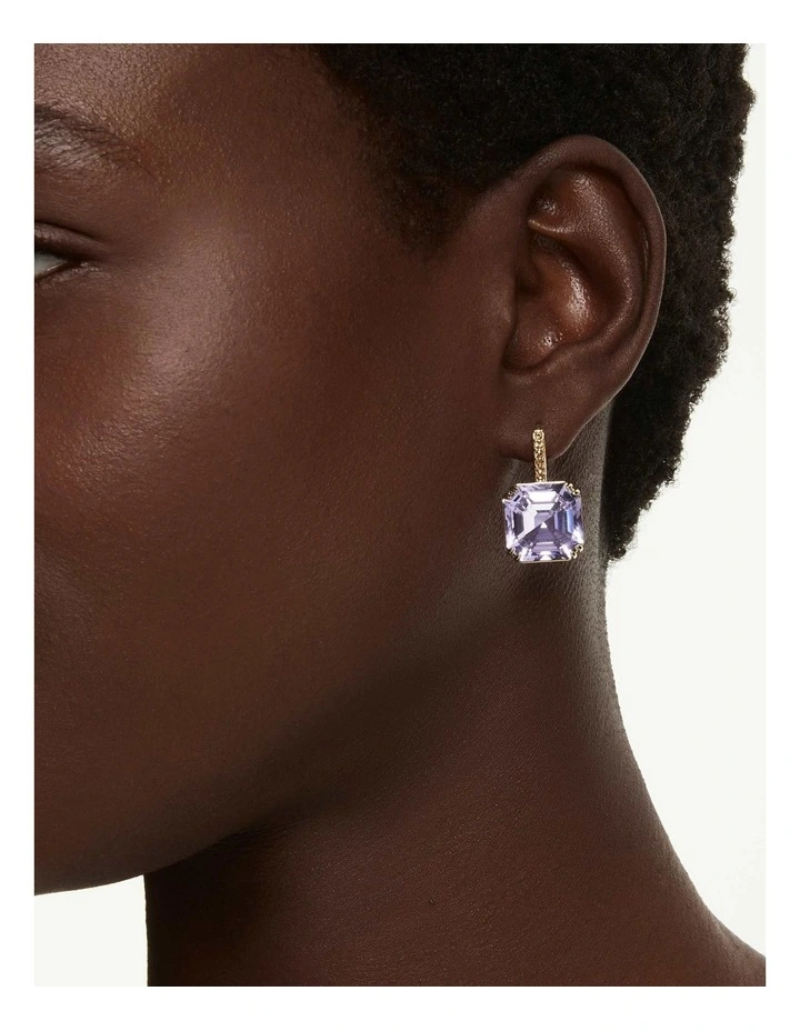 Millenia drop earrings Square cut 18K gold finish in Purple image 5