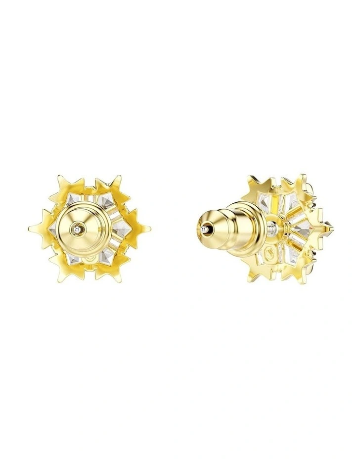 Magic stud earrings Mixed cuts Snowflake 18K gold finish in White image 4