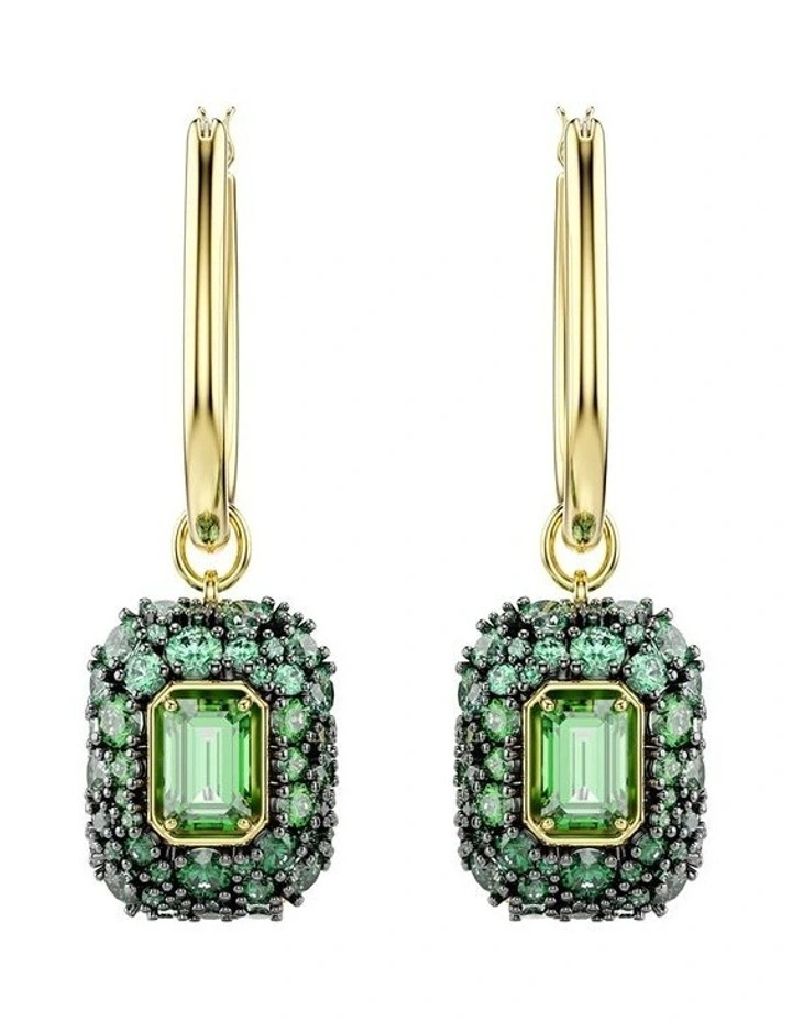 Sublima drop earrings Octagon cut 18K gold finish in Green image 2