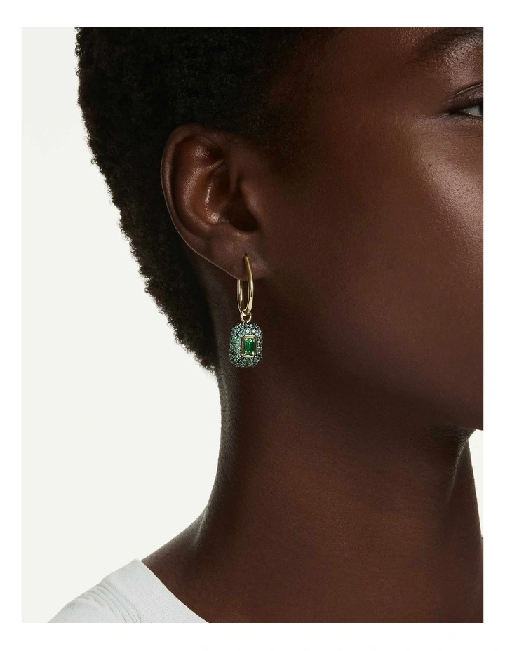 Sublima drop earrings Octagon cut 18K gold finish in Green image 5