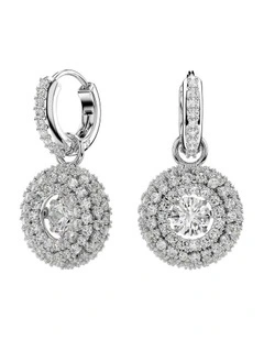 Sublima drop earrings Round cut Rhodium plated in White