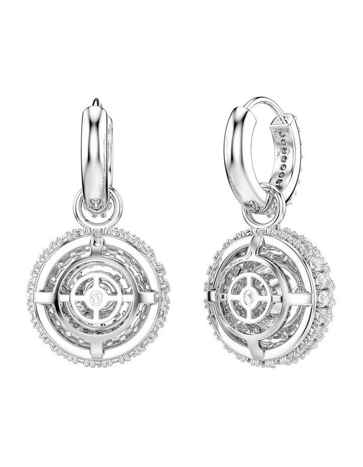 Sublima drop earrings Round cut Rhodium plated in White image 4