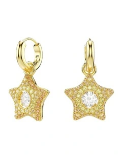 Sublima drop earrings Round cut Star 18K gold finish in Multicoloured