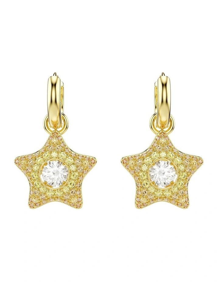 Sublima drop earrings Round cut Star 18K gold finish in Multicoloured image 2
