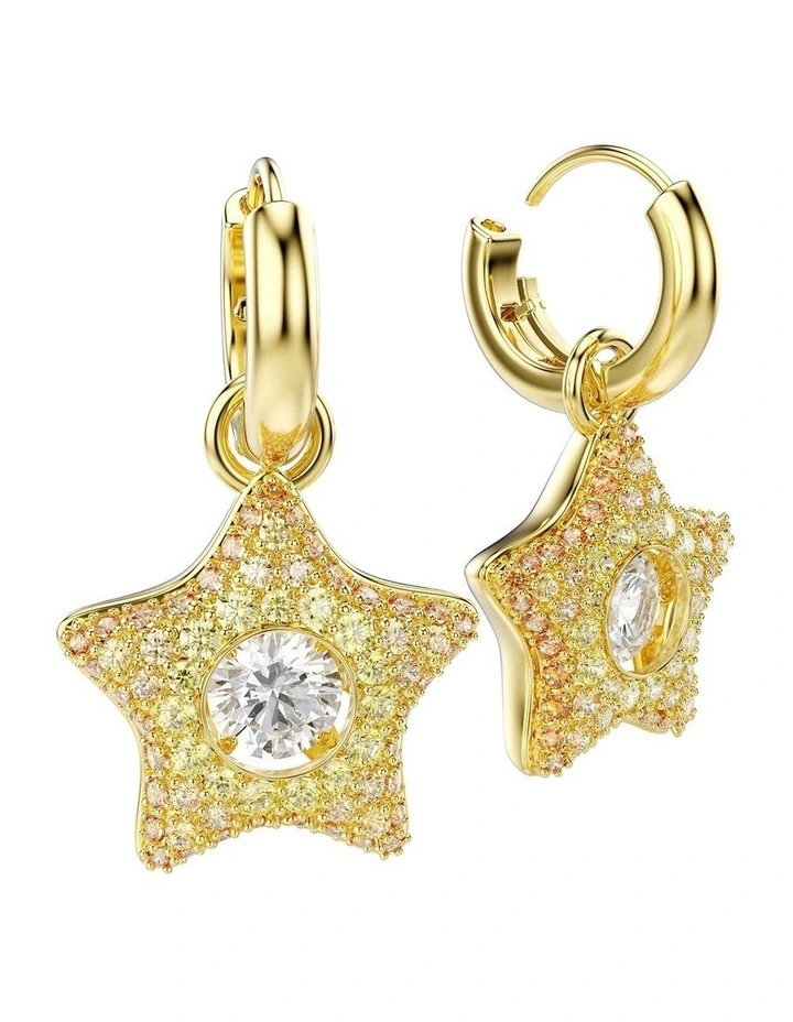 Sublima drop earrings Round cut Star 18K gold finish in Multicoloured image 3