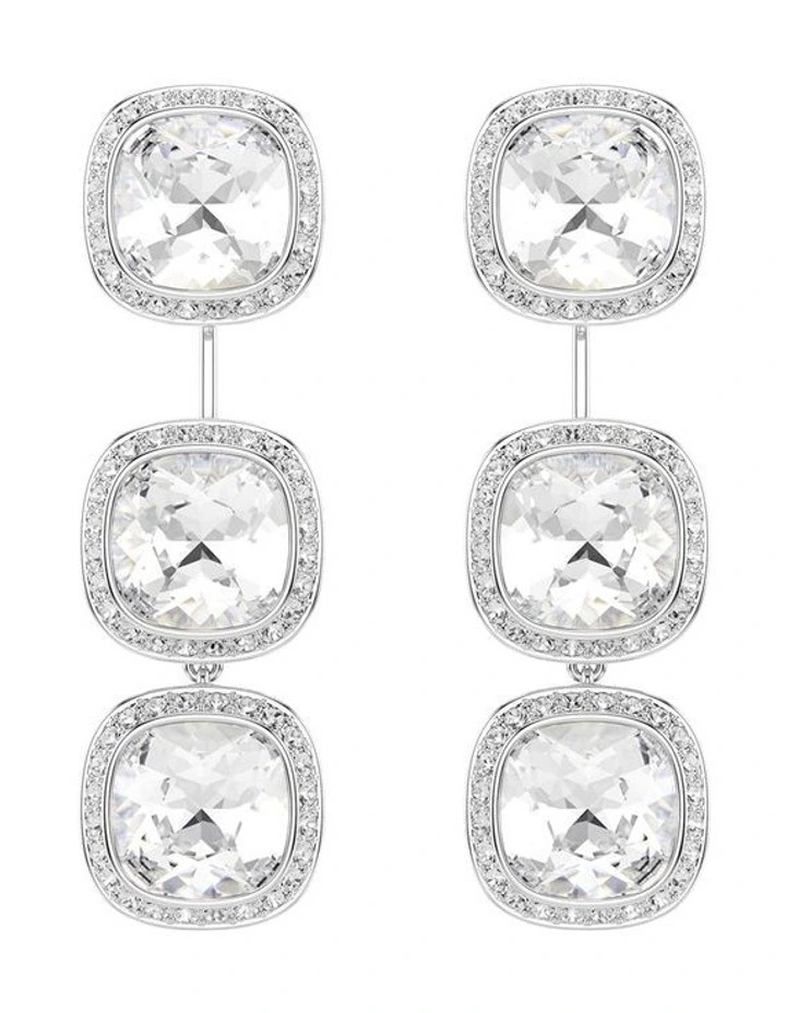 Una Angelic earrings Cushion cut Rhodium plated in White image 2