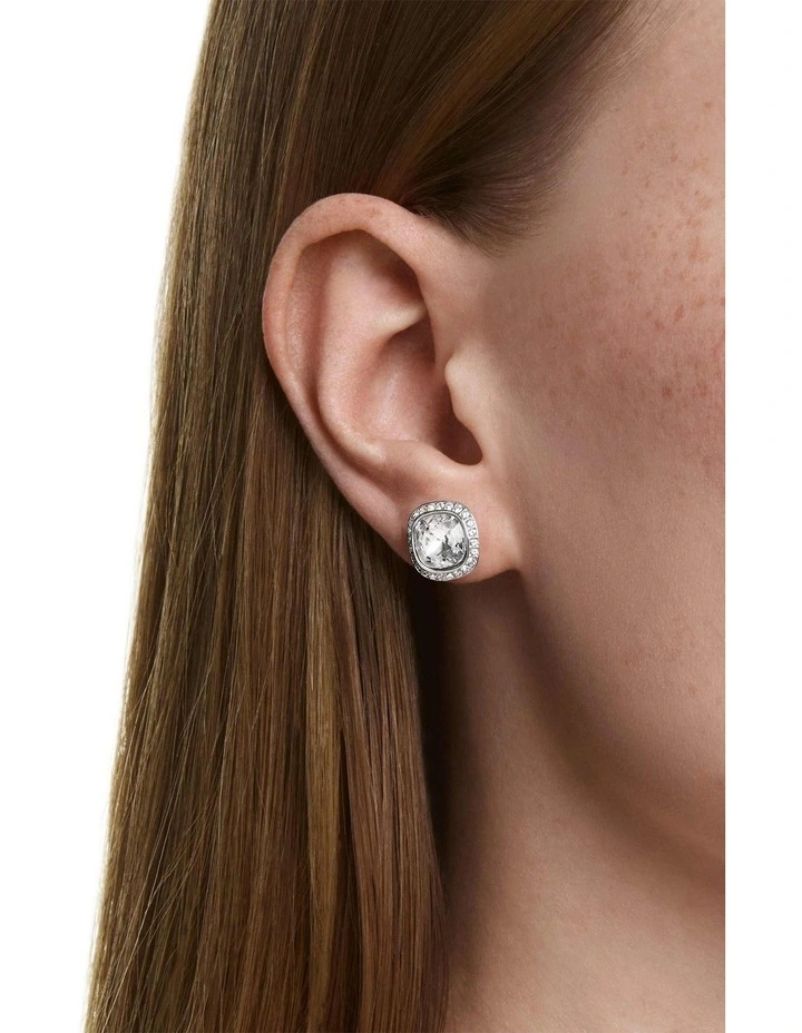 Una Angelic earrings Cushion cut Rhodium plated in White image 5