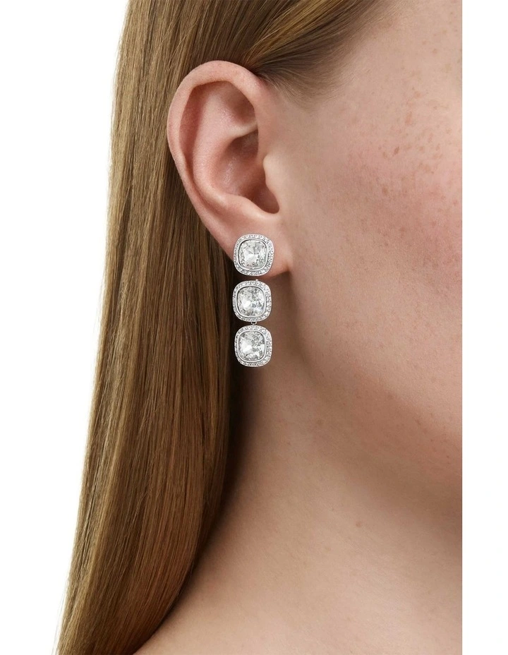 Una Angelic earrings Cushion cut Rhodium plated in White image 6