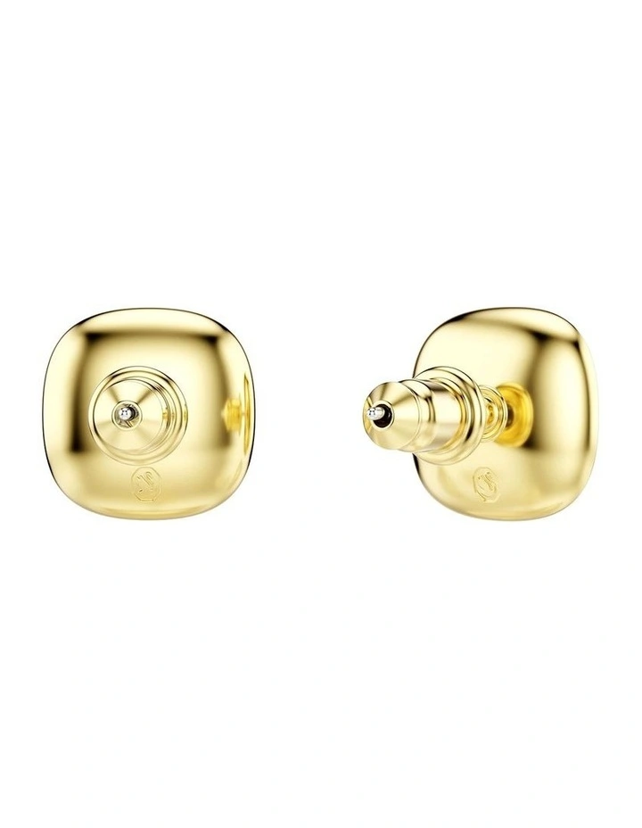 Una Angelic stud earrings Cushion cut 18K gold finish in White image 4
