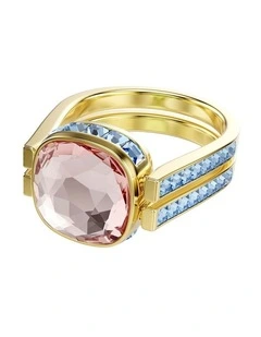 Chroma ring Cushion cut 18K gold finish in Multicoloured