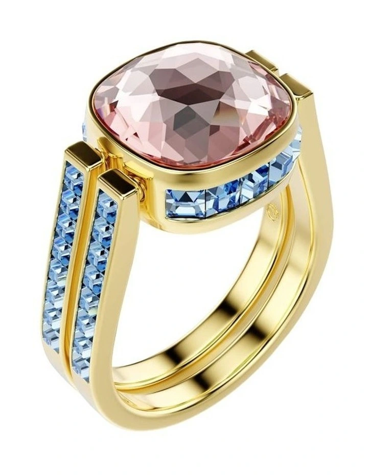 Chroma ring Cushion cut 18K gold finish in Multicoloured image 2
