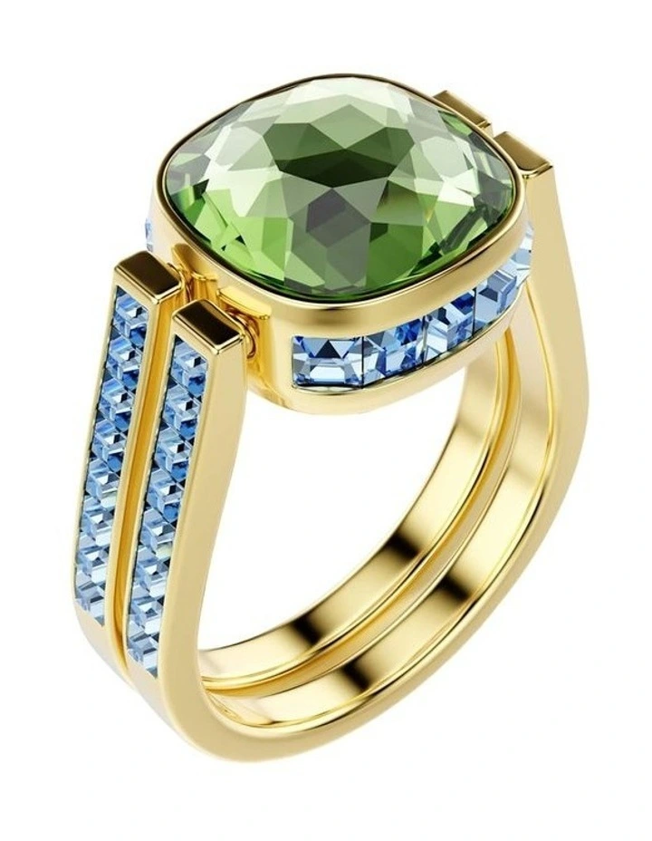 Chroma ring Cushion cut 18K gold finish in Multicoloured image 3